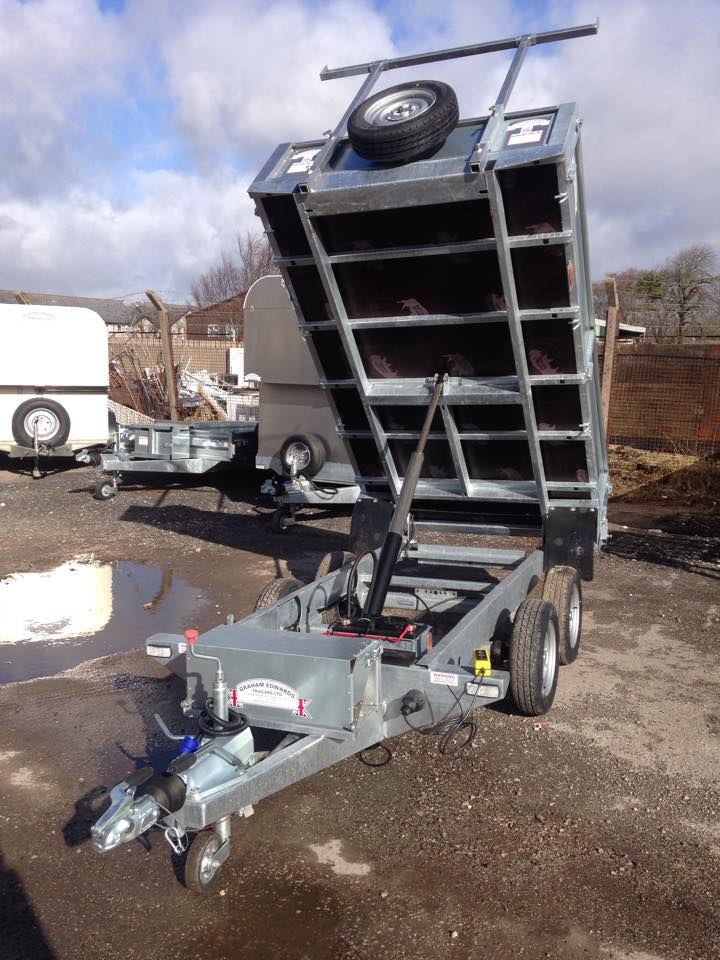 Graham Edwards tipper with the body raised